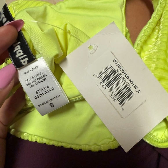 Dippin' Daisy's Renegade High Cut Cheeky Swim Bottom Neon Yellow - Picture 5 of 5